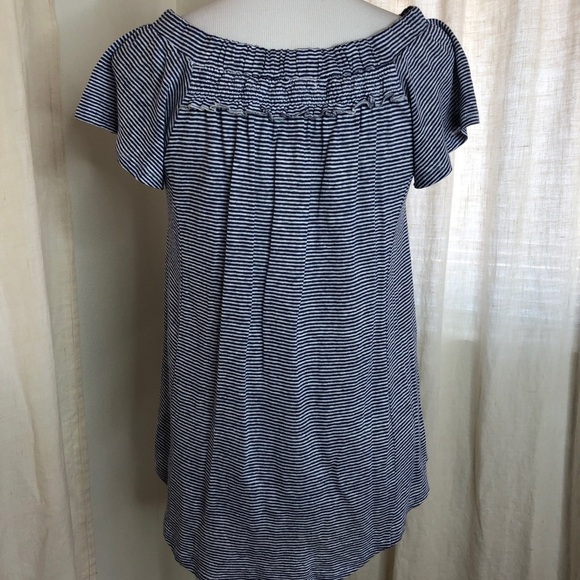 Bordeaux striped peasant style blouse - Picture 3 of 8